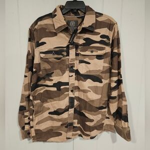 Buffalo David Bitton Men's Size Medium Long Sleeve Button Down Shirt Camo NWT